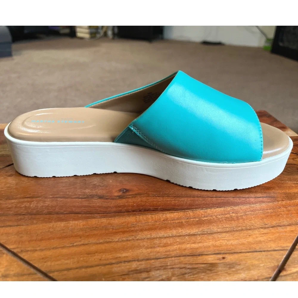 Martha Stewart Easy Spirit Francey Platform Slide Sandals Medium Blue 6M